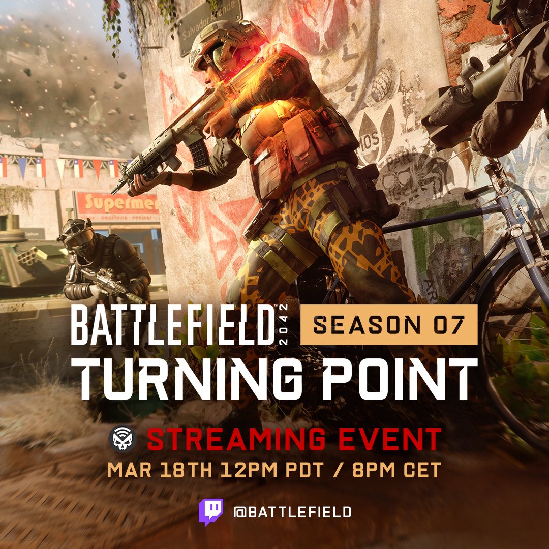 Probando la season 7 #battlefield2042 en mi canal de #twitch 

twitch.tv/chemo8181
twitch.tv/chemo8181
twitch.tv/chemo8181