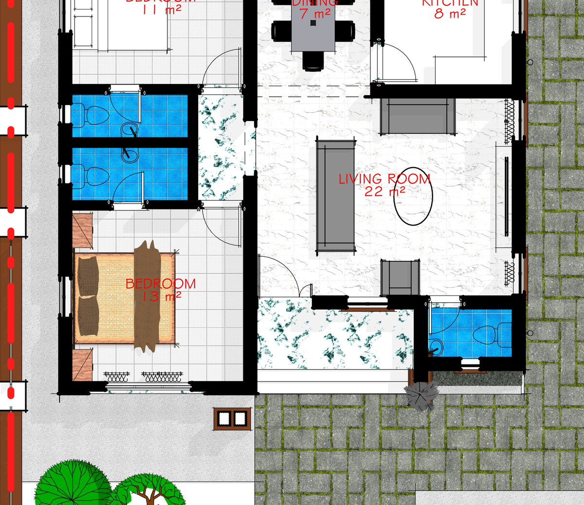 TIJANIQUADRI13's tweet image. How do you like your floor plan presentation?
Textures or Colour filled legend ?
I personally prefer using textures ๐