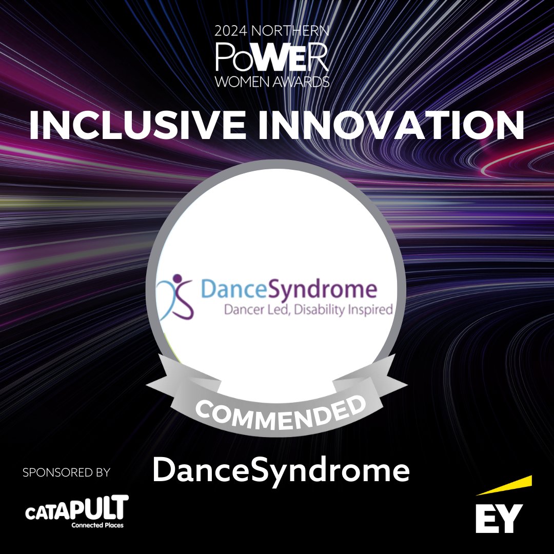 DanceSyndrome is our commended Inclusive Innovation! DanceSyndrome is a groundbreaking organisation led by Jen Blackwell, established in 2009. Headline sponsor: @ey_uki Category sponsor: @connectedplacescatapult #NPWAwards @DanceSyndromeUK