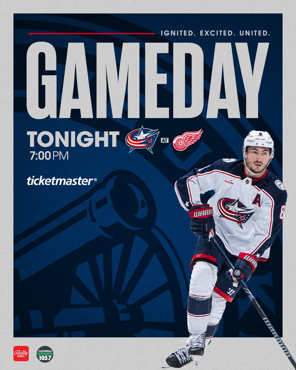 Kicking off our roadtrip in Motown! 🎥Watch LIVE on Bally Sports Ohio, the Bally Sports App and BallySports+ nhl.com/bluejackets/mu… 📻 Listen live: @1057alt, and on the #CBJ app bluejackets.com/app 📝 cbj.co/preview-tw-031… ⏰ 7:00 PM @ticketmaster | #CBJ