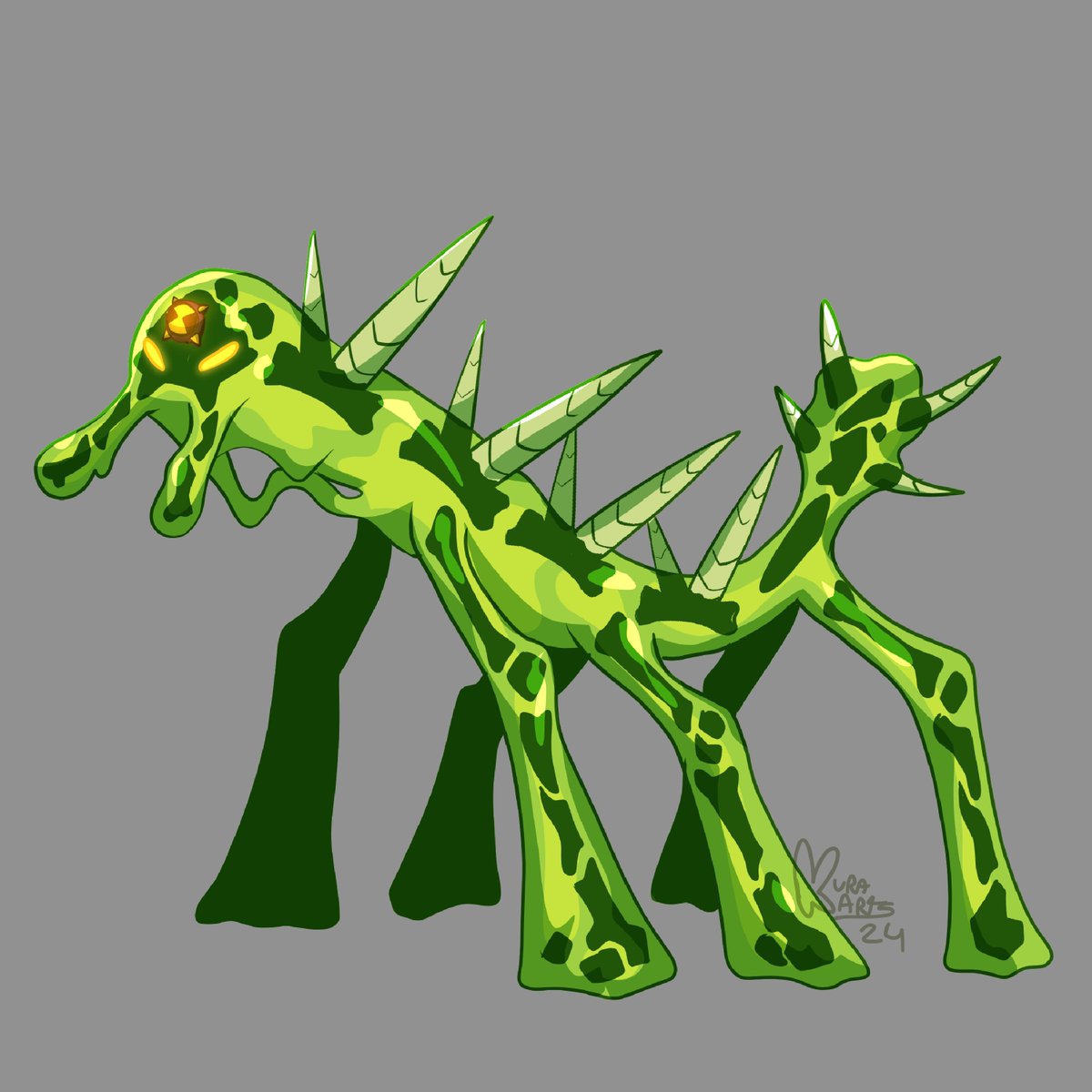 kura_art's tweet photo. #COLLABFOSSILTRIX GOSMA!
No meu headcanon, os antepassados da espécie do gosma eram menos "líquidos" e tinham ossos, com a pele mais sólida e resistente, seus corpos eram transparentes e muito mais ácidos. https://t.co/AqKZYmqMnN