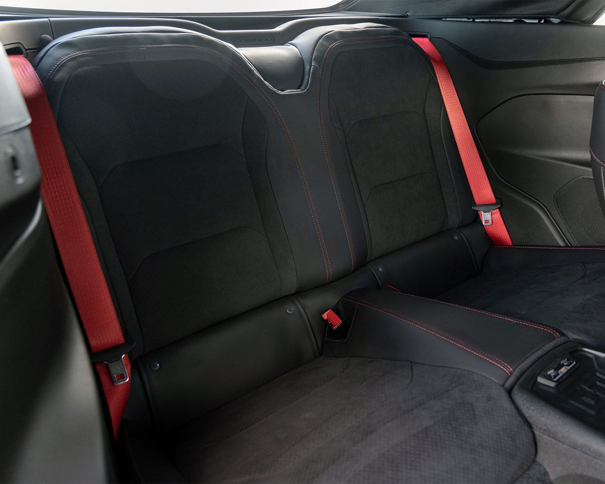 Barrett_Jackson's tweet image. The red-accented Jet Black leather interior complements the Panther Black matte paint finish, and it has a #supercharged 6.2-liter #LT4 #V8 engine at its heart. Crossing the block with No Reserve at the April 18-20 Palm Beach Auction.