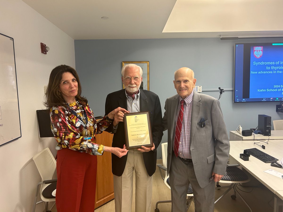 Last week's #GrandRounds featured Dr. Samuel Refetoff delivering the prestigious Edward Merker, MD, Lecture—a remarkable session supported by Dr. Merker himself. Thank you to everyone who attended! #Medicine #MedicalEducation @DOMSinaiNYC @IcahnMountSinai