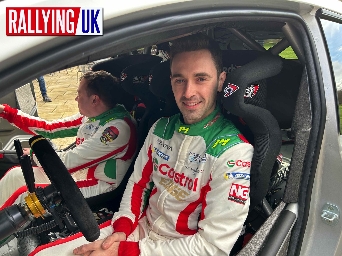 EVANS: The smile says it all - Meirion Evans behind the wheel of the Castrol MEM Rally Team, Toyota GR Yaris Rally2 at its launch today. 🏴󠁧󠁢󠁷󠁬󠁳󠁿🇬🇧 @TheMeirionEvans | @aJonJackson | @Castrol | @TheRollsGC | @BRCrally | @ourmotorsportuk