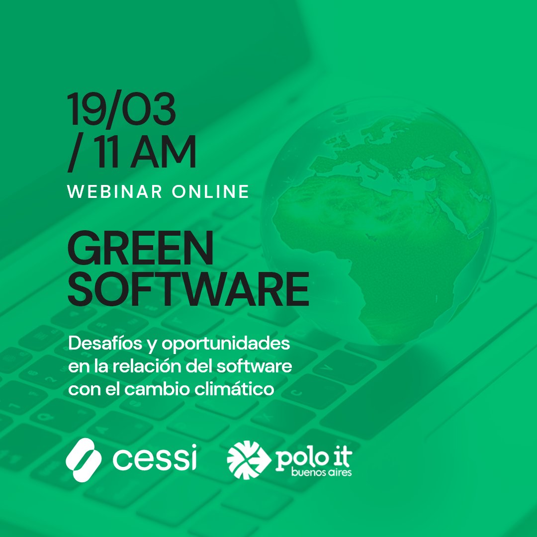 ⌛¡Últimas horas para inscribirte al webinar sobre #GreenSoftware junto al @PoloITBsAs! 👉Mañana - 11 AM. 📌Reservá tu lugar ahora: eventbrite.com.ar/e/webinar-gree…