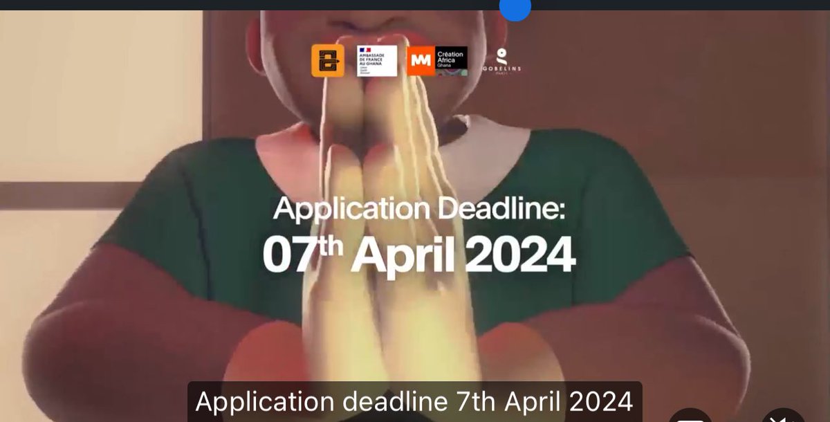 #esportsafricaconnect CALL FOR APPLICATIONS:Koliko Training, a training program focused on #3D #Animation brought to you by Animaxfyb Studios  🇬🇭 and GOBELINS Paris 🇫🇷 

To apply, visit lnkd.in/dwAWeMxY 

Application deadline: 7th April 2024

instagram.com/reel/C4qOpV_iX…
