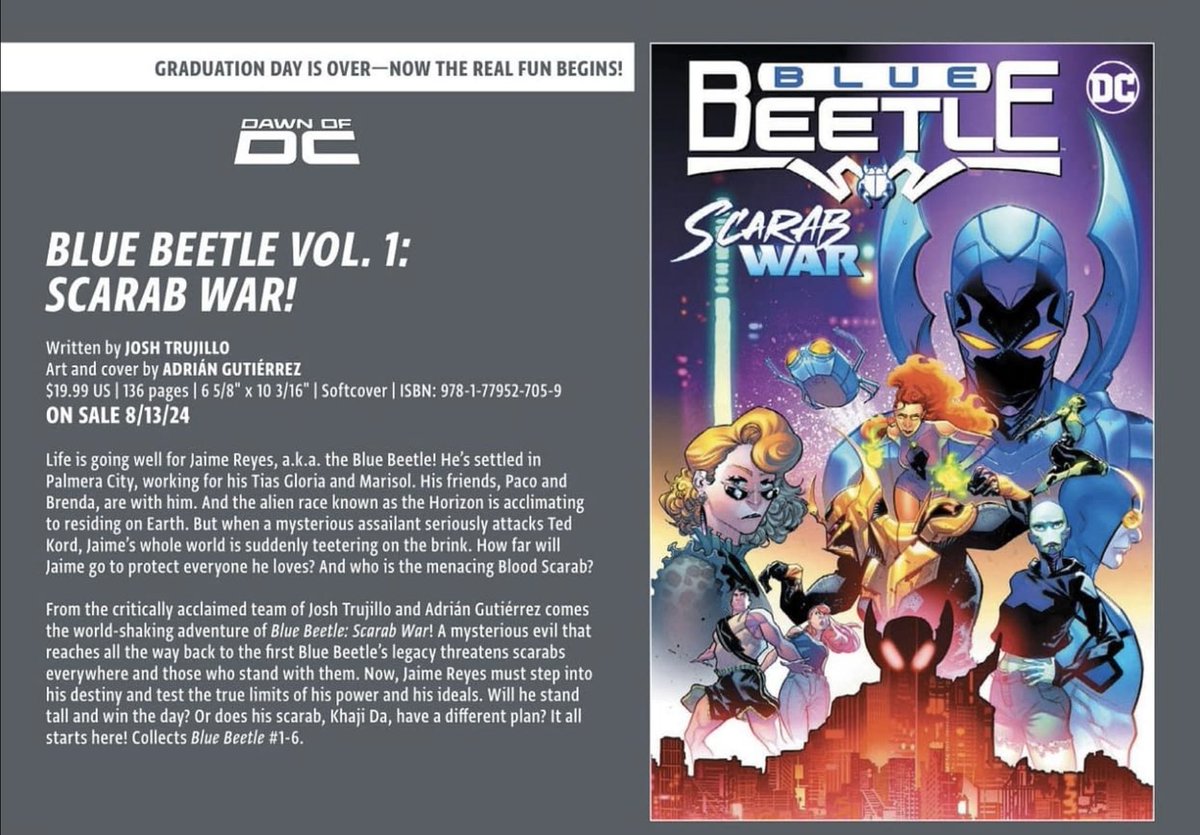 This is it! NOW is the time to tell your local comic shop that you want the BLUE BEETLE: SCARAB WAR collection, coming to stores in August! You know how important it is to get the word out early! Let’s make this one a hit! 💙🪲