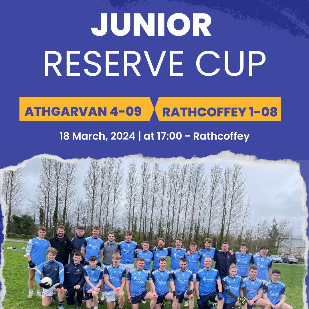 Well done to our Reserve's tonight. A good win in difficult conditions in Rathcoffey. Great to see so many lads togged out on a cold evening for football. 💙🤍💙🤍