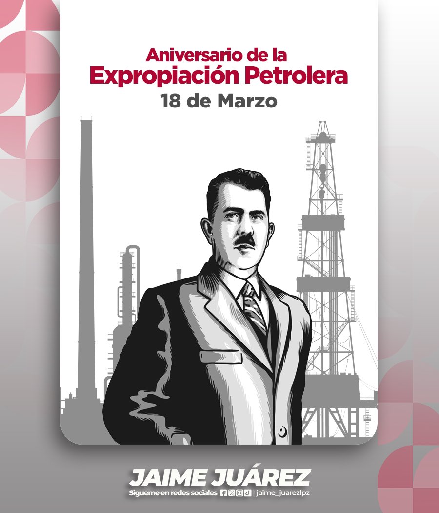 jaime_juarezlpz's tweet photo. ☀️Mientras disfrutamos de este día de asueto, recordemos que tanto la Expropiación Petrolera como el natalicio de Benito Juárez marcan nuestra historia con letras de #grandeza y #lucha.
🇲🇽Resaltemos el coraje de aquellos que #defendieron nuestros recursos y los #ideales de justicia.
¡Viva #México, hoy y siempre!