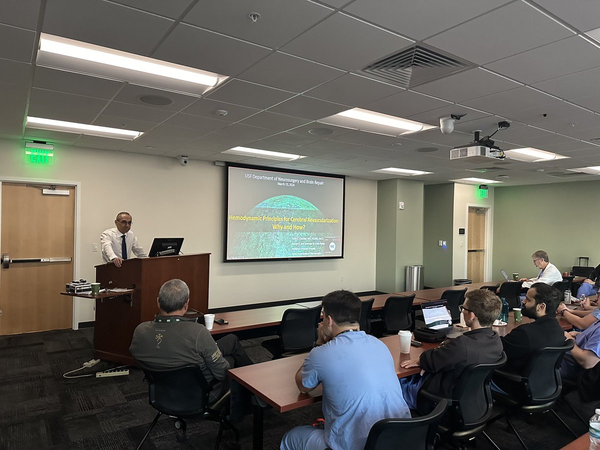 We are so grateful for @DrFadyCharbel’s insightful GR presentation last week, “The Hemodynamic Principles for Cerebral Revascularization: Why, and How?” Thank you so much for your incredible expertise, & traveling all the way to #Tampa to support our trainees & faculty! @uiccom