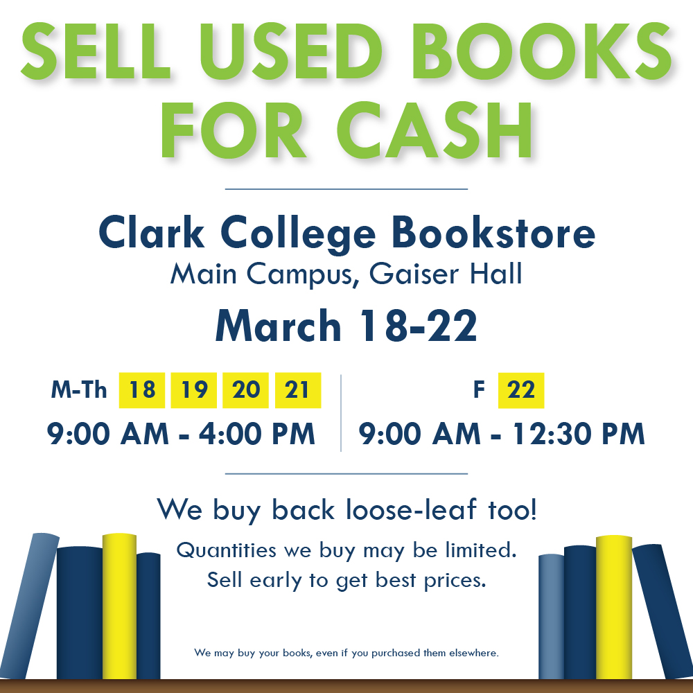 ClarkBookstore's tweet photo. Congratulations, penguins! You've made it to Finals Week! 🎉

Not sure what to do with all of your books? Bring them to the Clark Bookstore March 18-22 and turn them into cash! Quantities we buy may be limited, so sell early to get the best prices! https://t.co/VcPbHzW8y1