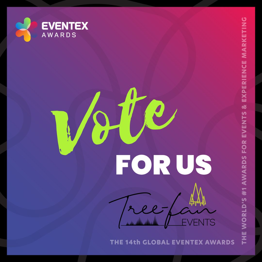 TreeFan_Events's tweet image. It’s time to vote for your favorite projects and decide which ones deserve the crown in this year’s @eventexco  Awards People’s Choice categories — we are honored to be listed under the People&apos;s Choice Supplier Category. Vote here: eventex.co/public-voting #awards #AVsupplier