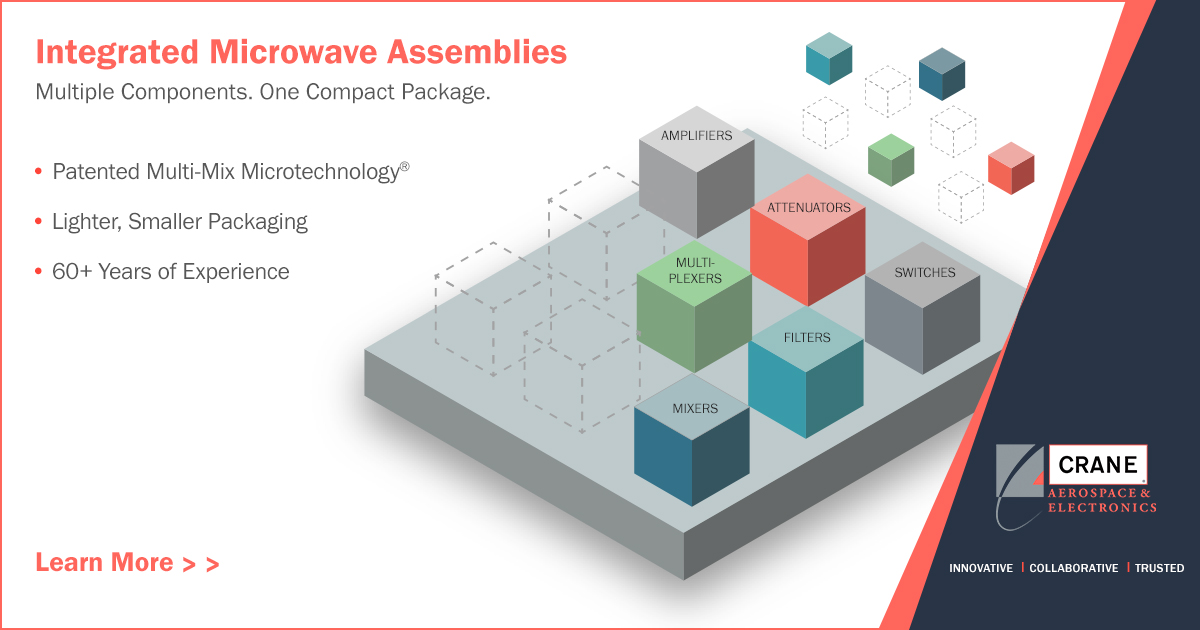 CraneAE's tweet image. Stop by our @SATELLITEDC booth (1126) this week to learn more about our integrated microwave assemblies and patented Multi-Mix technology. #SATShow #MicrowaveSolutions #SatelliteSolutions

➡️ craneae.com/microwave-rf-a…