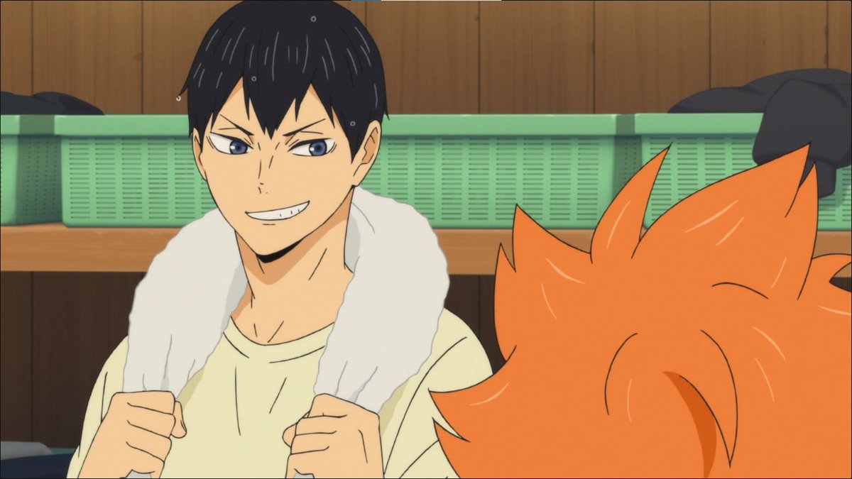 kiyosart's tweet photo. Kageyama always smiling when he's with Hinata, so adorable 😭 https://t.co/Xwq6G9ucYd