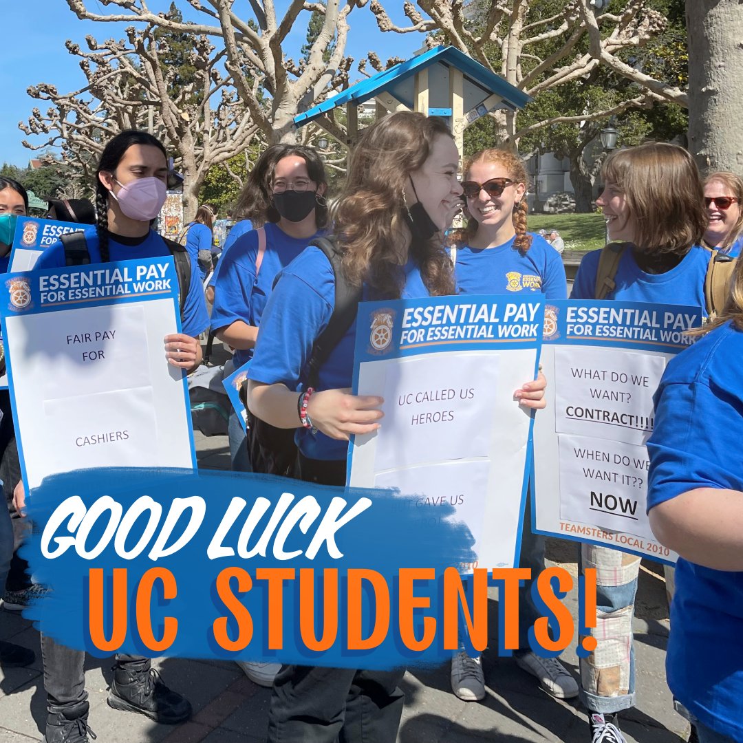 Good luck to every UC student beginning their final exams this week! From departmental administrative and clerical staff to Skilled Trades workers who maintain dorms and campus facilities, #Teamsters 2010 members have your back!