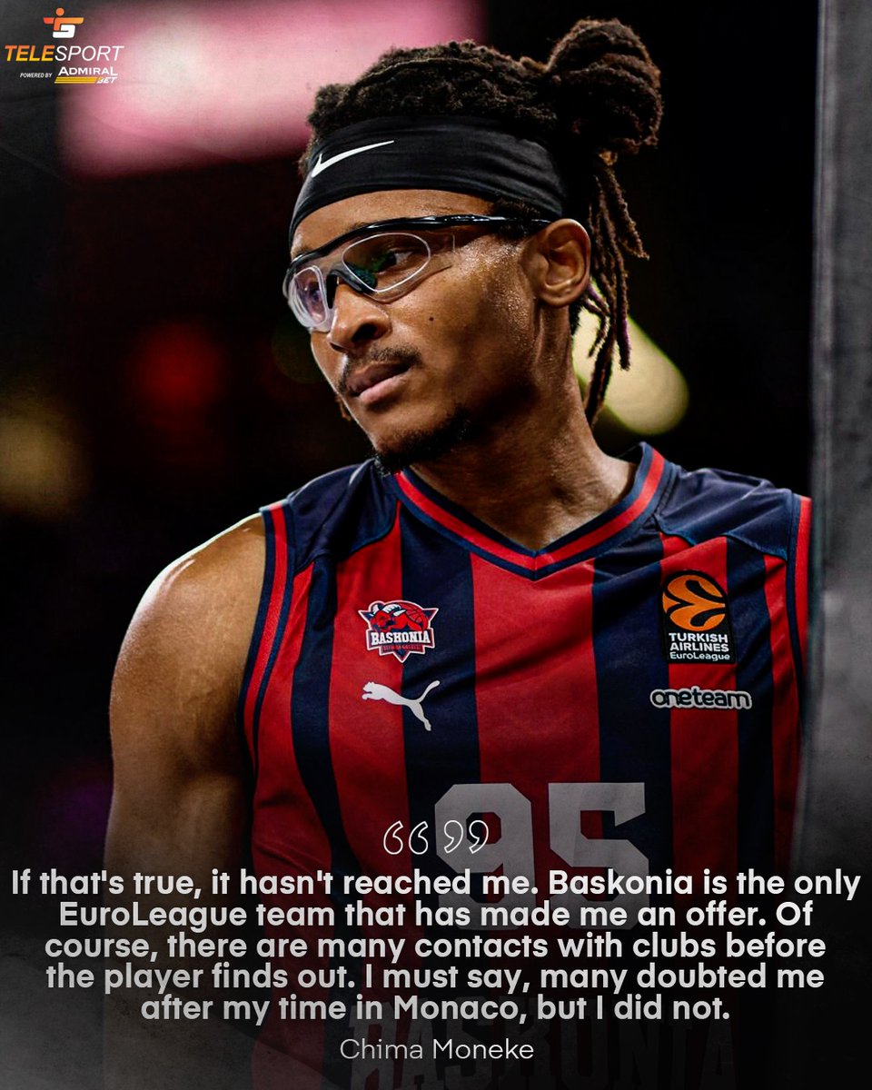 TelesportRS's tweet photo. Baskonia's player, @Chimdogg_, talked about information that head coach Dusko Ivanovic rejected him during his tenure at Crvena Zvezda. 🤔

How would the power forward fare in the red and white? 😏

#ChimaMoneke #Baskonia #CrvenaZvezda #DuskoIvanovic https://t.co/11TStmQG4M