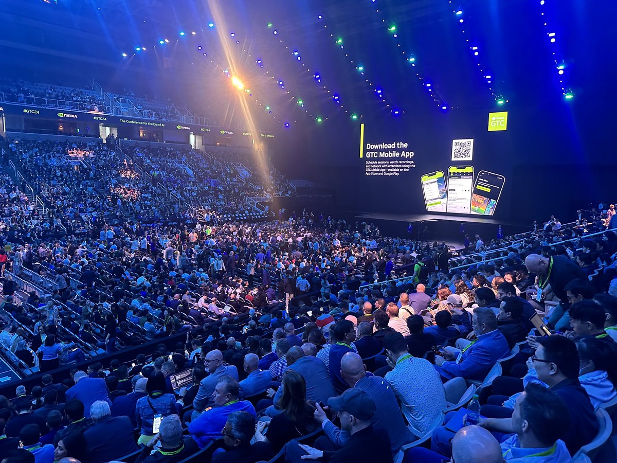 Pretty insane turnout for Nvidia CEO Jensen Huang’s keynote at the company’s annual GTC conference, held for the first time at the SAP Center, where the San Jose Sharks play