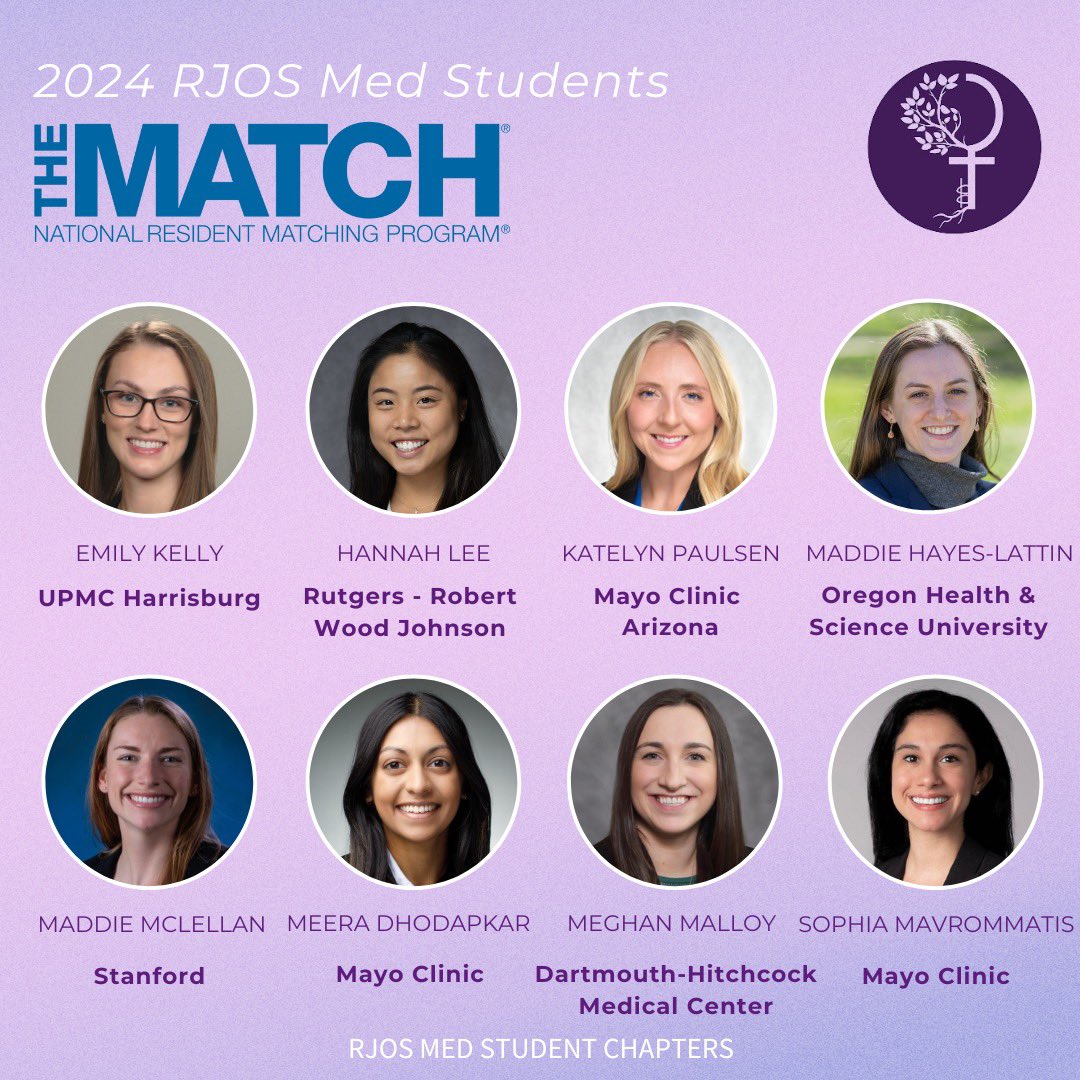 rjosmedstudents (@rjosmedstudents) on Twitter photo Congratulations to the newly matched <a href="/RJOSociety/">Ruth Jackson Orthopaedic Society</a> medical students Orthopaedic Surgeons of the Class of 2029👏🥳🙌
Next up we have these incredible (soon to be) lady pods 💫
Want to share your MATCH results with us? Fill out this form: bit.ly/rjosmedstudent…
#orthotwitter Congratulations to the newly matched <a href="/RJOSociety/">Ruth Jackson Orthopaedic Society</a> medical students Orthopaedic Surgeons of the Class of 2029👏🥳🙌
Next up we have these incredible (soon to be) lady pods 💫
Want to share your MATCH results with us? Fill out this form: bit.ly/rjosmedstudent…
#orthotwitter