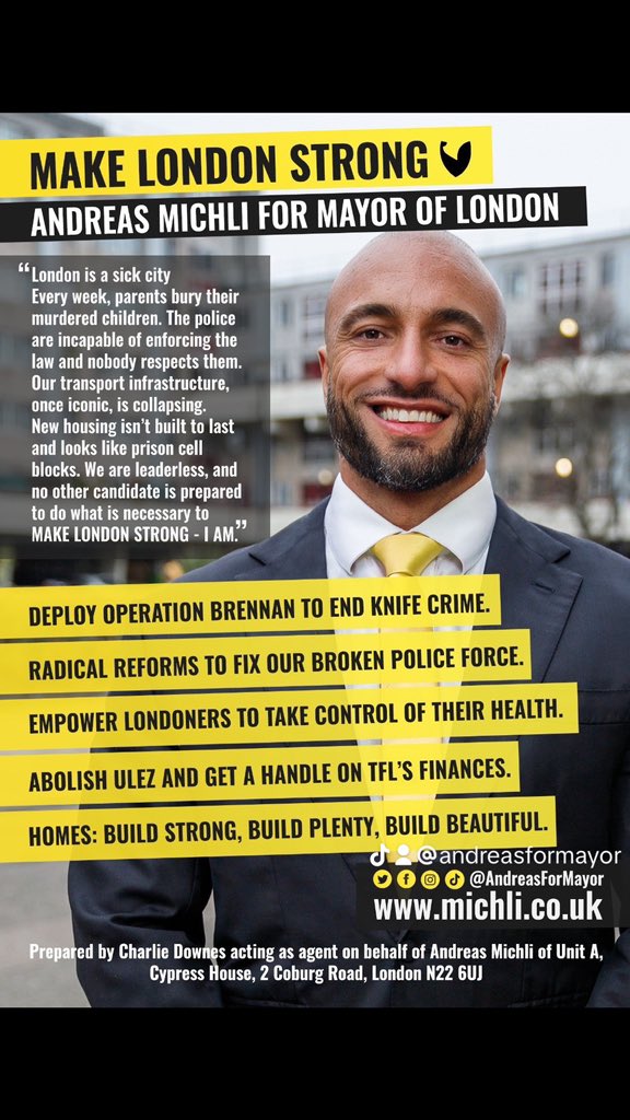 AndreasForMayor's tweet photo. London needs a new leader from outside the Uniparty system who has a track record of putting the interests of his community - not his party - first. I'm Andreas Michli, and on 2nd May 2024, with your help, I will become the first ever independent Mayor of London. https://t.co/JtBVvRT9vu