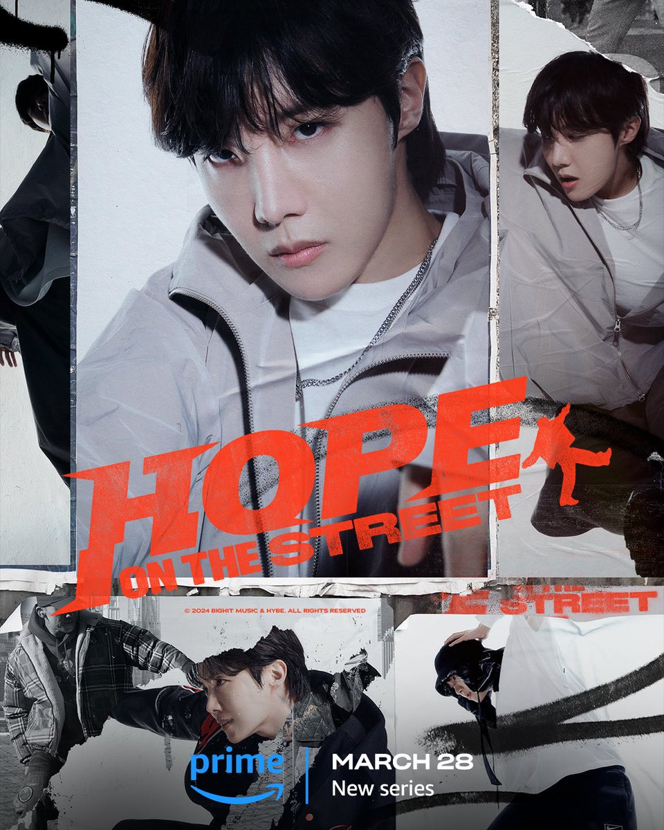 Nuevo póster promocional de la docuserie Hope on the Street. J-Hope es miembro del grupo pop del BTS y la docuserie destaca su historia y su amor por el baile mientras emprende un nuevo viaje en su duodécimo año desde su debut, regresando a sus raíces como bailarín.