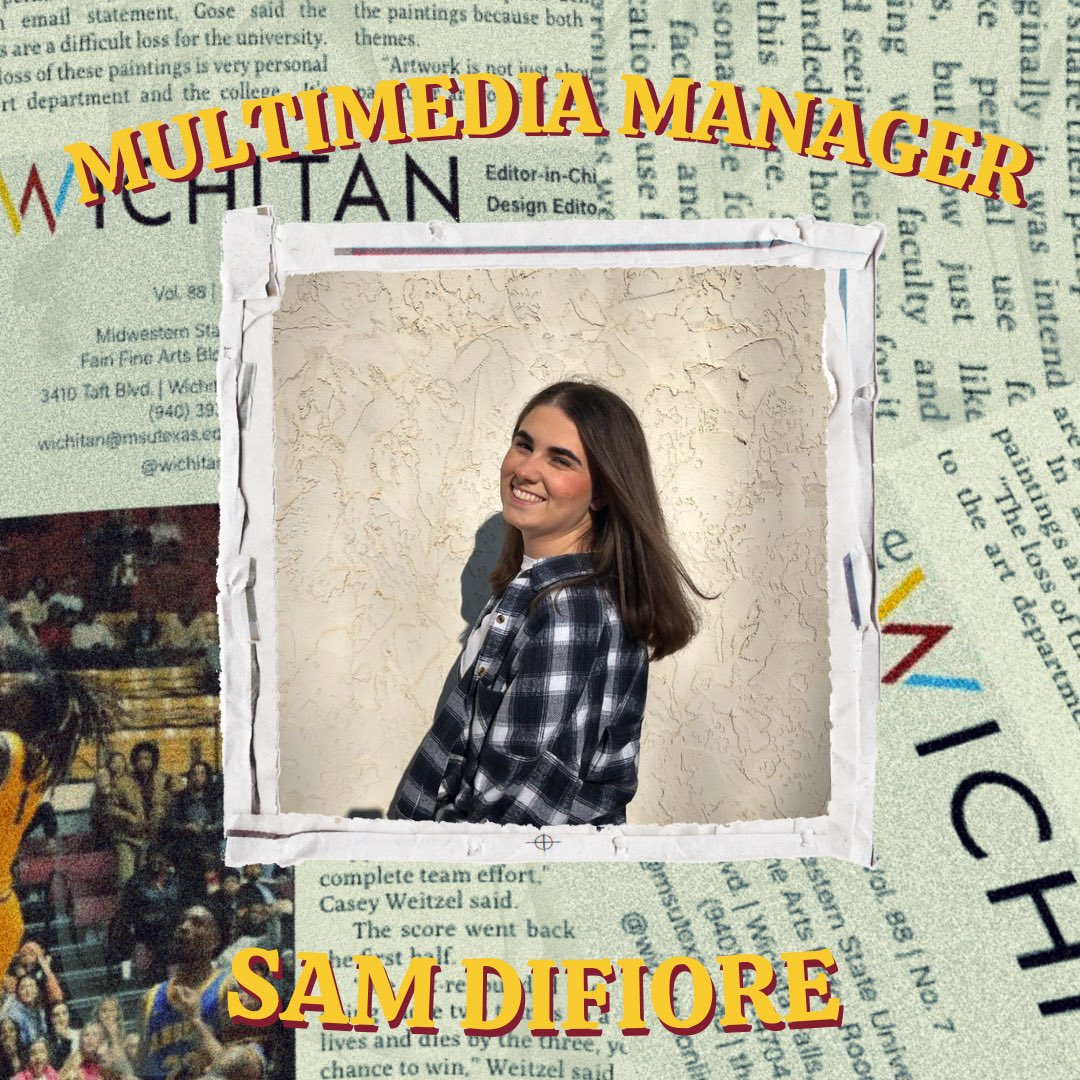 WichitanOnline's tweet photo. would like to introduce our Multimedia Manager
Sam Difiore👩🏼💻
Favorite Quote 💭:
“Be yourself; everyone else is already taken.”
~ Oscar Wilde
#studentmedia #thewichitan #msutexas #newspaper #wichitafalls #explore #studentstaff #multimedia https://t.co/TXgVlifKHQ
