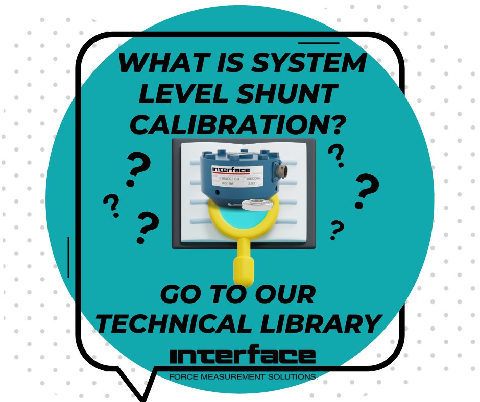 loadcells's tweet photo. What is system level shunt calibration in comparison to load cell shut calibration? Visit the Interface Technical Library for answers on shunt calibration data and more! https://t.co/6Gb5ghSngW
#calibration #loadcell #systemlevel #InterfaceAnswers #DidYouKnow #InterfaceTechTalk https://t.co/fPG1WqxYJO
