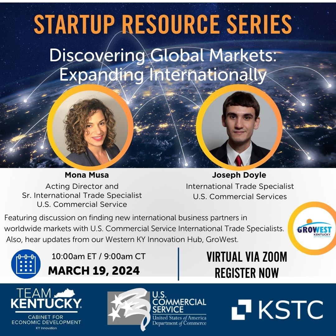 Join us TOMORROW virtually Mar 19th at 10 AM ET/9 AM CT to hear from urban and rural international trade specialists with the U.S. Commercial Service.
Also, hear an update from our GroWest innovation hub from Monica Bilak, Executive Director

Register Here:us02web.zoom.us/webinar/regist…