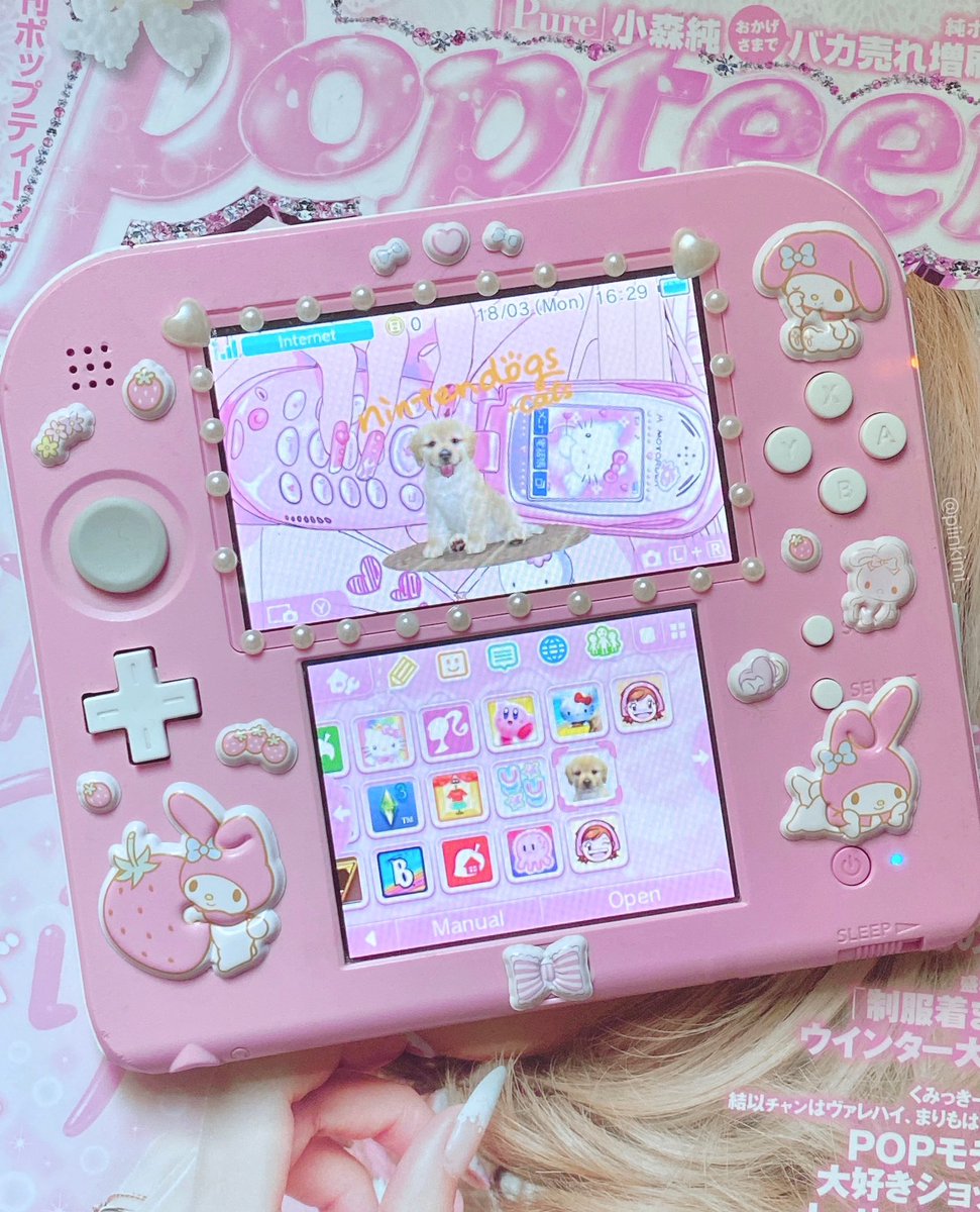 piinkimi_'s tweet photo. redecorated my 2ds ₍ᐢ.ˬ.ᐢ₎ ⋆⑅˚₊ https://t.co/kuFGfgIoUu