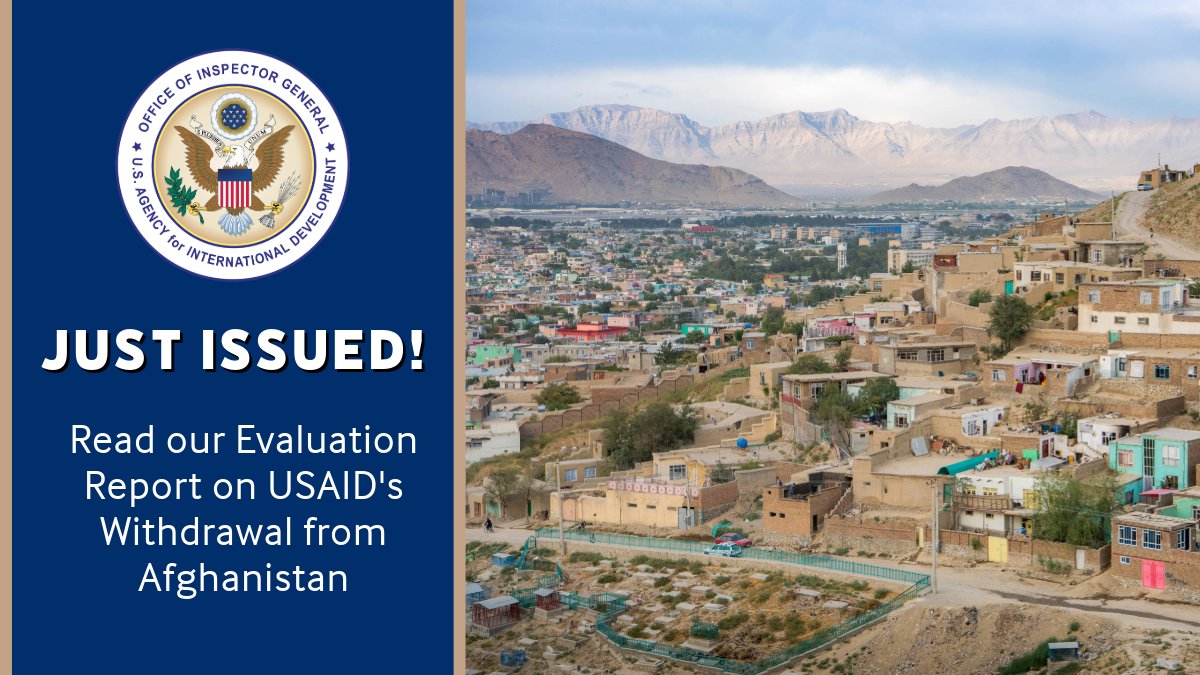 🚨New Evaluation Report🚨 Withdrawal From Afghanistan: USAID Faced Challenges Assisting in the Evacuation and Relocation of Implementer Staff Read more: oig.usaid.gov/node/6703
