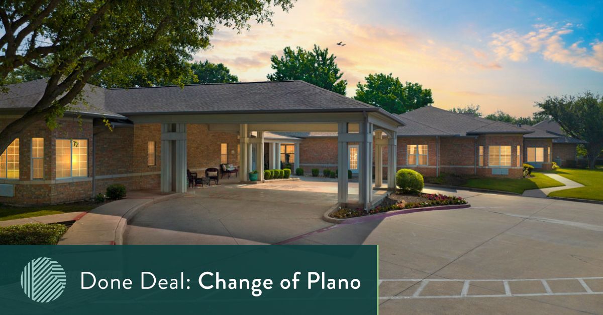 Blueprint advises national investor on the sale of well-located, value-add AL/MC community in Plano, Texas 

Read More: blueprinthcre.com/done-deals/cha…

#BlueprintDelivers #HealthCareRealEstate #SeniorsHousingandCare #SeniorsHousing