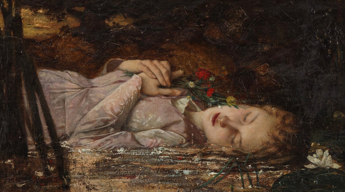 Ophélie, 1867, by Jean-Baptiste Bertrand