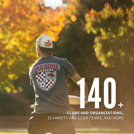 🚨#MaroonMonday🚨

Want to be on a campus where you can be extremely involved? @RoanokeCollege is the PLACE FOR YOU!!! With over 140 different clubs, organizations, associations and teams Roanoke provides all students an opportunity to be a big part of the college community