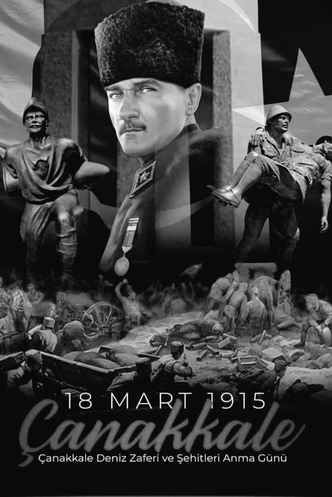 ULU ÖNDER GAZİ MUSTAFA KEMAL ATATÜRK ve tüm KAHRAMAN ŞEHİTLERİMİZİ saygı,rahmet ve minnetle anıyorum.
RUHUNUZ ŞAD OLSUN..🇹🇷🇹🇷
#18MartÇanakkaleZaferi
#ÇanakkaleGeçilmez