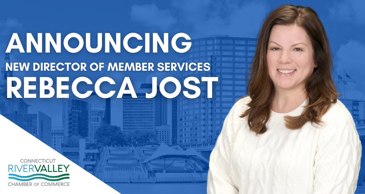 The Connecticut River Valley Chamber of Commerce is pleased to announce the appointment of Ms. Rebecca Jost as the new Director of Member Services effective January 4, 2024. bit.ly/494GKYC