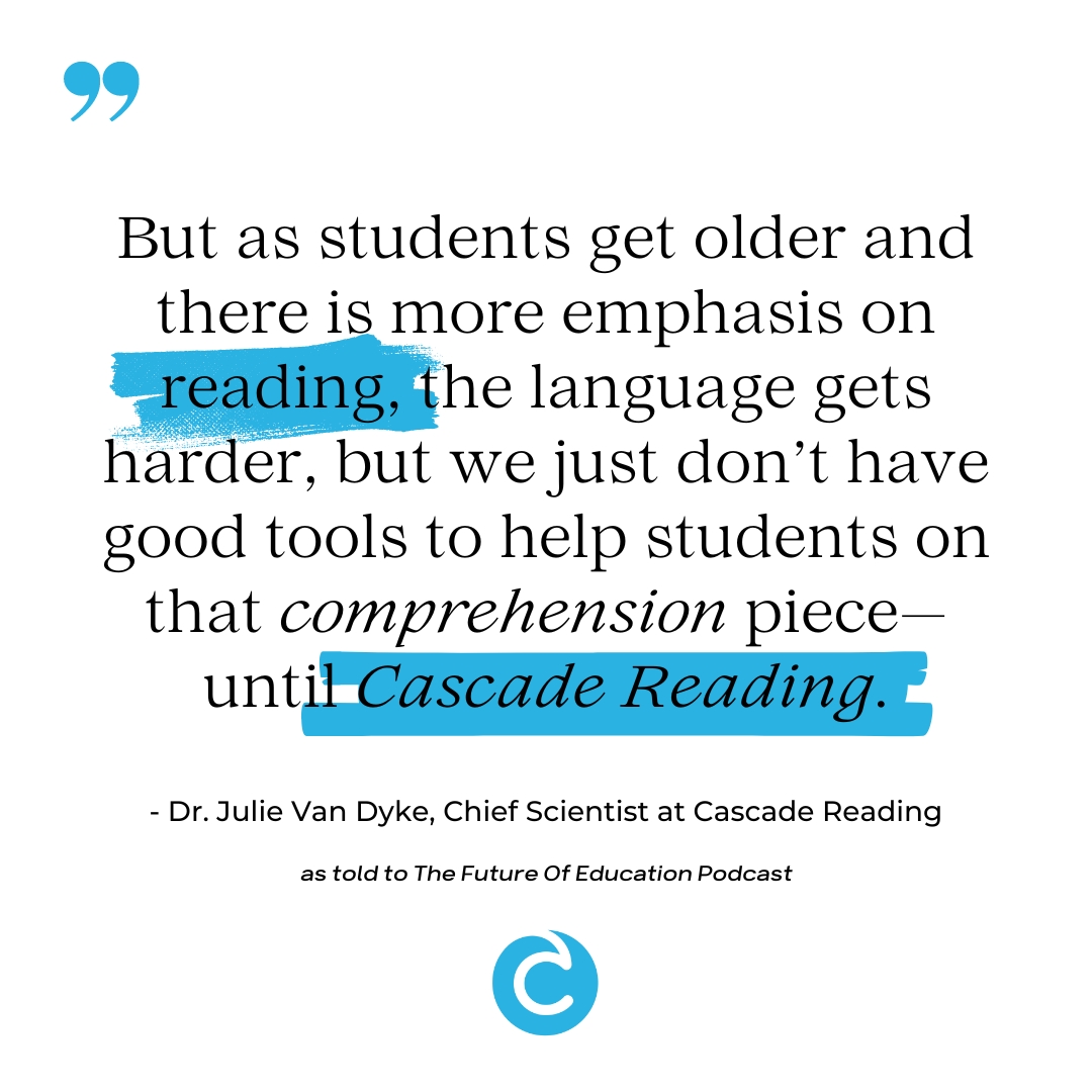 #ICYMI: Our Chief Scientist Dr. Julie Van Dyke was recently interviewed for #FutureOfEducation #Podcast about improving kids’ reading comprehension with #EdTech. Listen here: open.spotify.com/episode/1mIwdD…