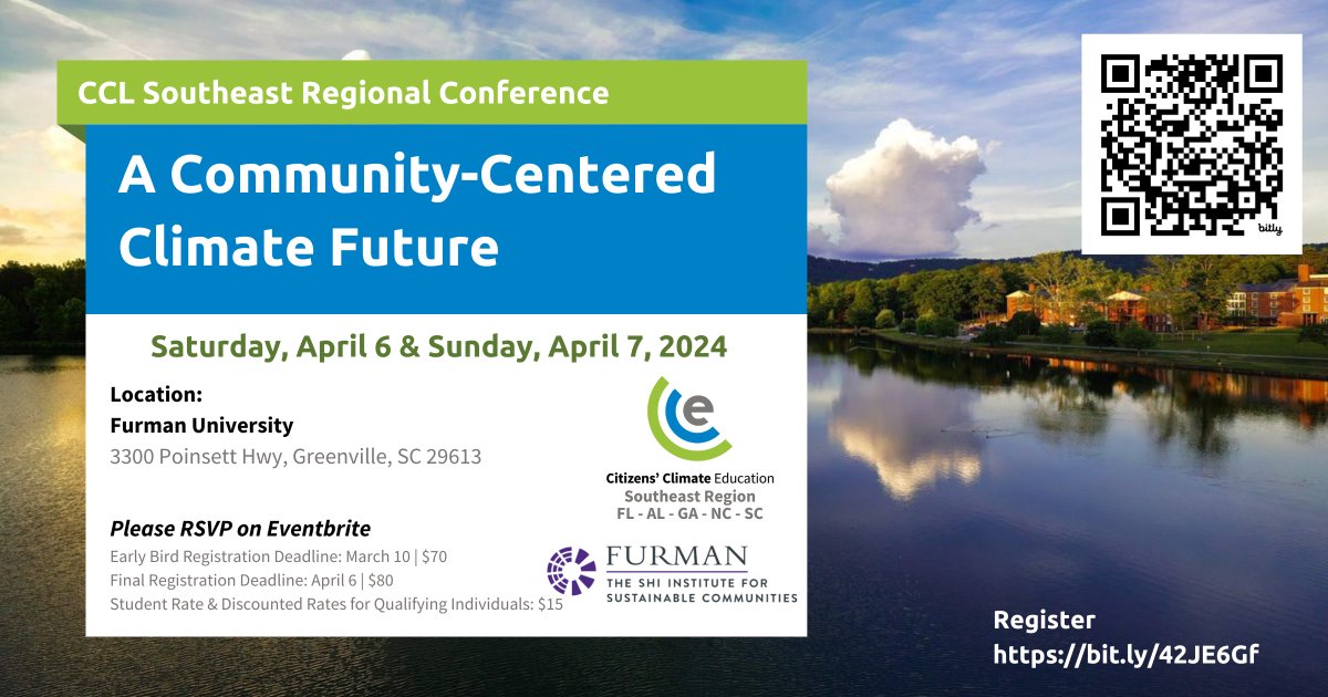 The SE Regional conference is April 6-7 in Greenville, S.C. at Furman University. SHI Institute for Sustainable Communities is hosting an engaging two-day conference. Register here -eventbrite.com/e/a-community-… Keynote Speaker: CBS News National Correspondent Jonathan Vigliotti.