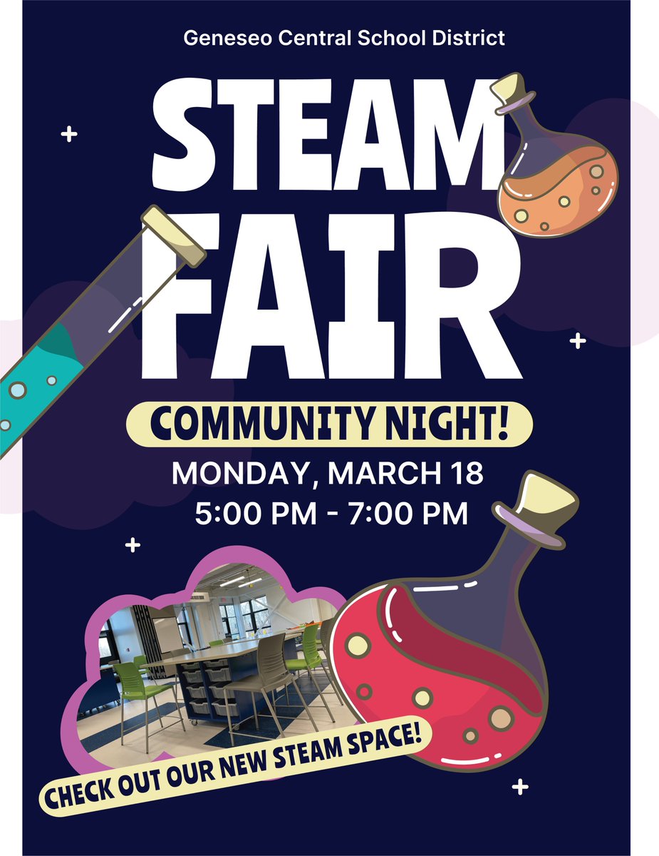 Our projects are set up, and we are ready for our STEAM Fair Community Night tonight! Come join us and explore the amazing projects our students have set up, while also taking a look at our new STEAM Spaces! Our Community Night is taking place from 5-7pm in the new STEAM Labs!