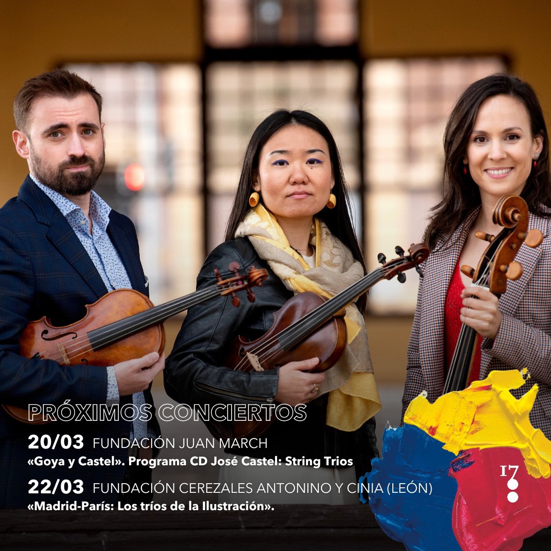CONCIERTOS 🎻| Esta semana estaremos en Madrid y León con nuestro Programa del CD José Castel: String Trios. Además, puedes seguir el concierto del miércoles a través de: @rtveplay @radioclasica YT: Fundación Juan March ¡Os esperamos! 😊🎶