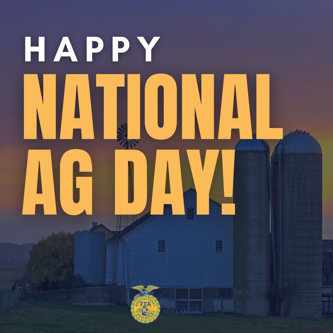 Agriculture is a cornerstone of our community and economy here in #FL15.

As a member of the FFA caucus, supporting our agriculture producers will always remain a top priority of mine. I am proud to celebrate & champion this part of our cultural fabric. #NationalAgricultureDay
