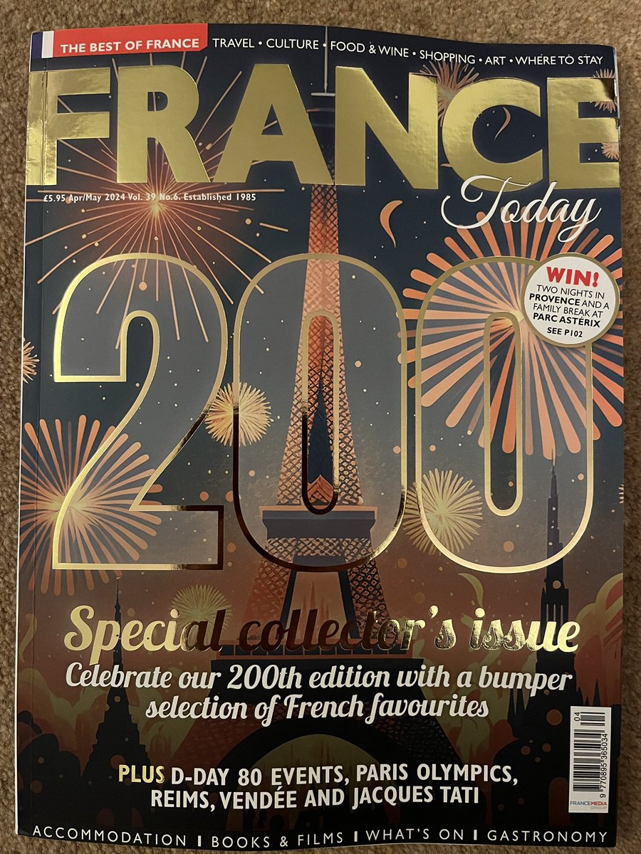 Happy to contribute a Place, Experience and an Icon to the 200 French favourites in the 200th issue @FranceToday on sale now. Inspiration guaranteed! @TravWriters @ExploreFranceEN
