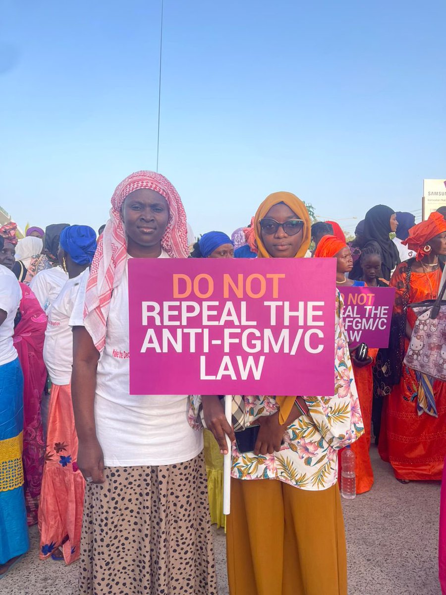 Earlier today, we joined other members of the CSO Coalition against FGM at the #Gambia’s National Assembly where the Women’s Amendment Bill seeking to legalise FGM was being discussed. Today and everyday, our message remains that FGM is a harmful practice & must end. #EndFGM220