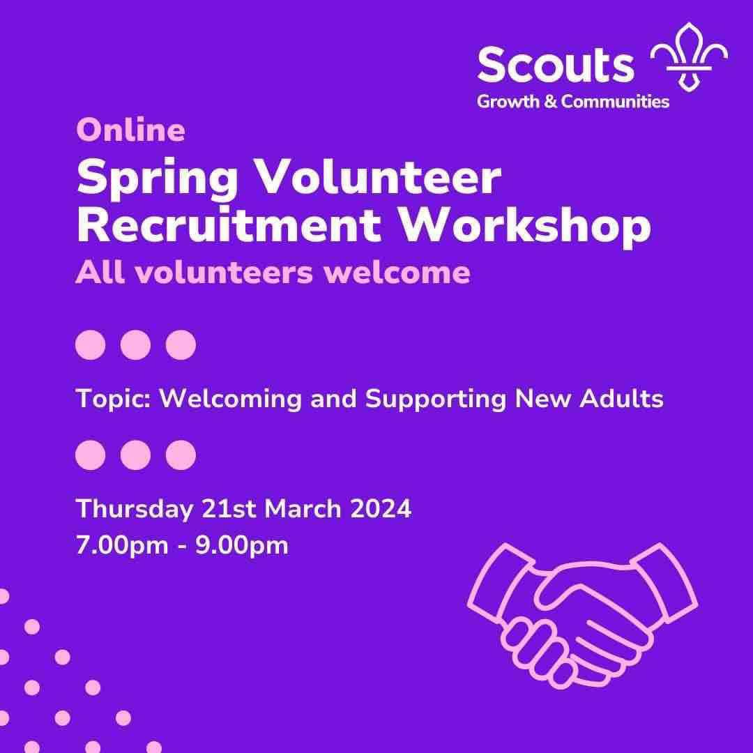 Meetings this week • All Members Call: March 2024 20th March, 7pm (facilitated online by UK Leadership Team) • Volunteer Recruitment Workshop: 'Welcoming and Supporting New Adults' - 21st March 2024, 7pm (online) More information and sign up 👉 bit.ly/3Sck6Ze