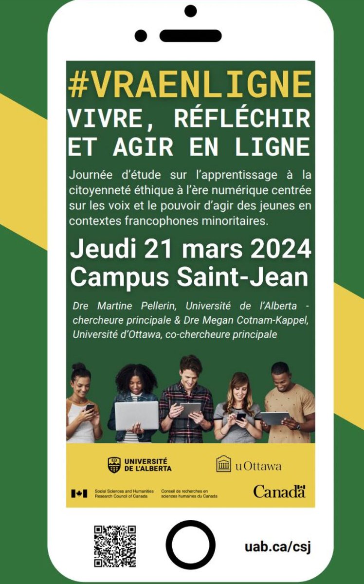 Megan_C_K's tweet photo. Je m'envole pour Edmonton demain en tant que professeure invitée pour co-diriger une superbe journée d'études sur la citoyenneté éthique à l'ère numérique en contexte francophone minoritaire. Il n'est pas trop tard pour s'inscrire: https://t.co/0iZBixRf6r
#VRAenligne @uOttawaEdu https://t.co/cs25AyHwl6