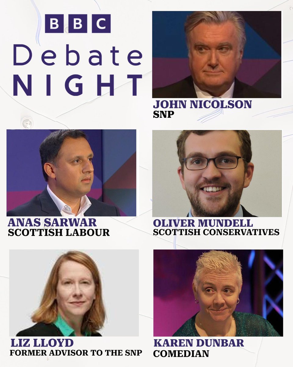On Debate Night on Wednesday, for our final show of the series, Stephen will be joined by @MrJohnNicolson, @AnasSarwar, @olivermundell, @eliz_lloyd and @karendunbar147 Join us and an audience from Stirling on @BBCScotland 10.30pm #bbcdn