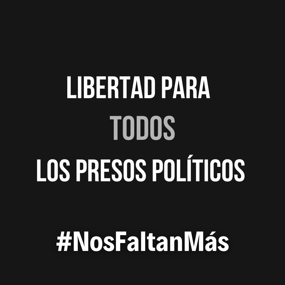 Los presos políticos y sus familias son víctimas de un sistema de justicia que los revictimiza, que no respeta sus derechos y que no garantiza el debido proceso. Nos solidarizamos con ustedes y mantenemos nuestro compromiso de seguir luchando por su libertad #NosFaltanMás