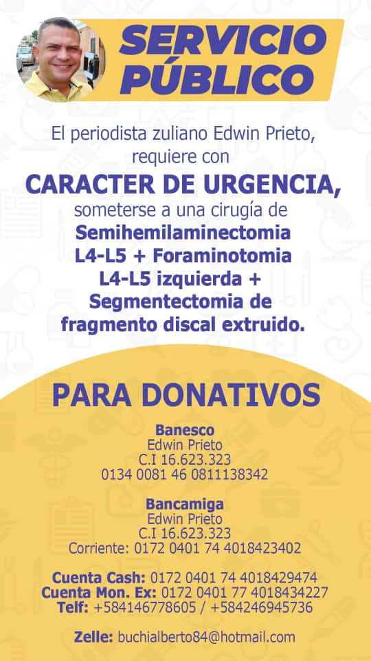 #ServicioPúblico Colabora con el colega periodista <a href="/Edwinpri/">Edwin Prieto Rosales</a> que requiere con "carácter de urgencia" someterse a costosa cirugía.

Más información 👇