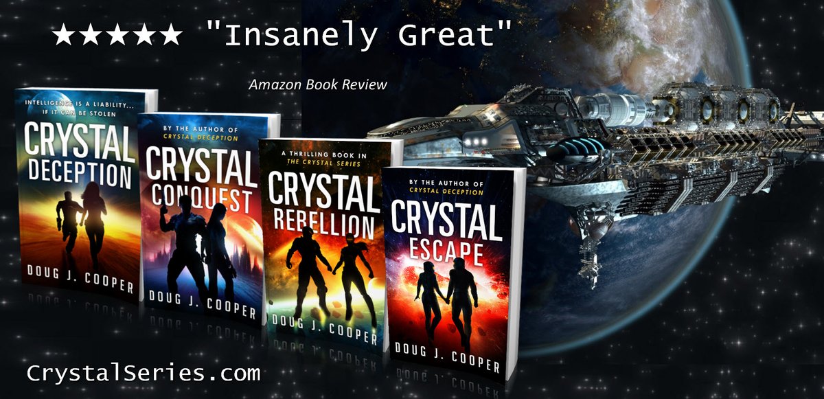 “Did he just call me darling?” The Crystal Series – Classic sci-fi. Futuristic thrills. Start with first book CRYSTAL DECEPTION Series info: CrystalSeries.com Buy link: amazon.com/default/e/B00F… #kindleunlimited #scifi