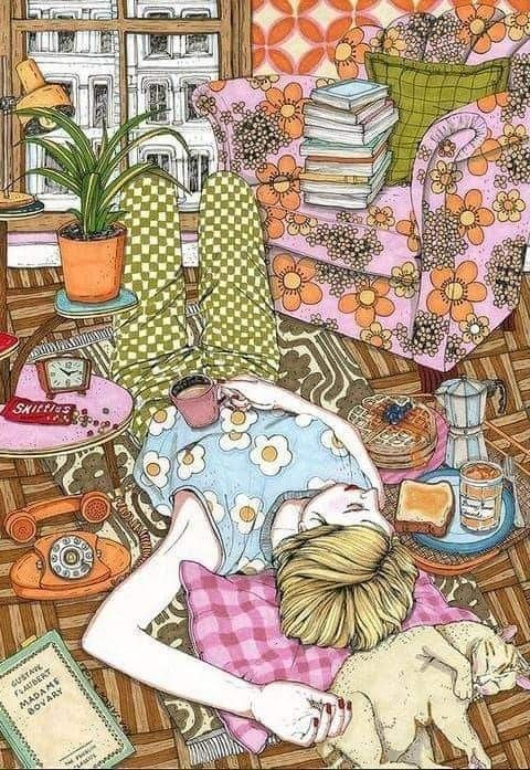 Siesta y Gato 🐈
© Ana Jarén (illustratrice espagnole)