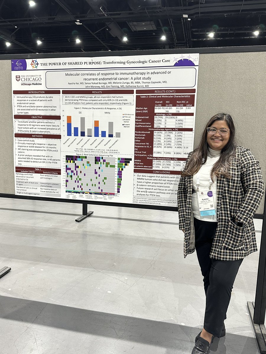 #SGOMtg important pilot work in #uterinecarcinosarcoma to better understand response to immunotherapy @kar_ayesha @SanaaNakad dr gini Fleming @StoneyV985 @katiekurnit great project and mentoring! @uchicago_obgyn @UCCancerCenter