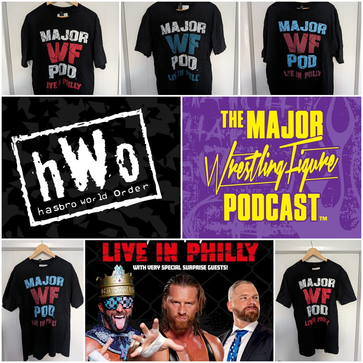 The #hWo is #AlwayzReady & looking forward to attending @MajorWFPod #Live19 in Philly during our #WrestleMania trip Big thank you @PWTees for shipping these over in time & to @hWoBradders for organising We can’t wait to get Extreme & for a few #MajorPBR 🍻 See you there 😃🤘